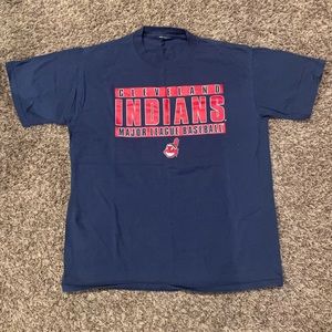 Y2K Cleveland Indians Mens Shirt Navy Red 2006 Logo MLB Ohio Size XL
